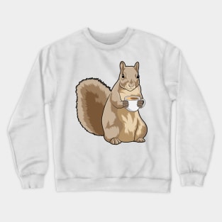 Squirrel with Cup of Coffee Crewneck Sweatshirt